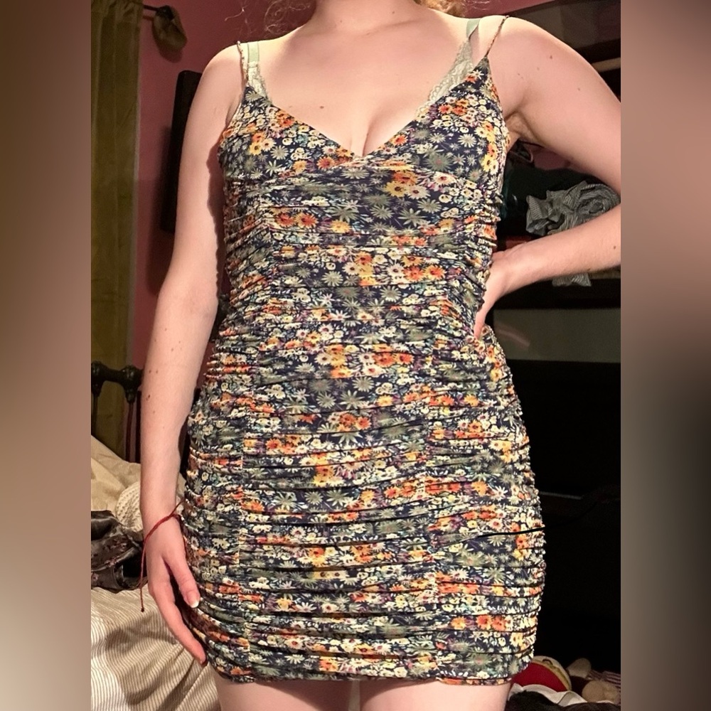 Floral mesh dress